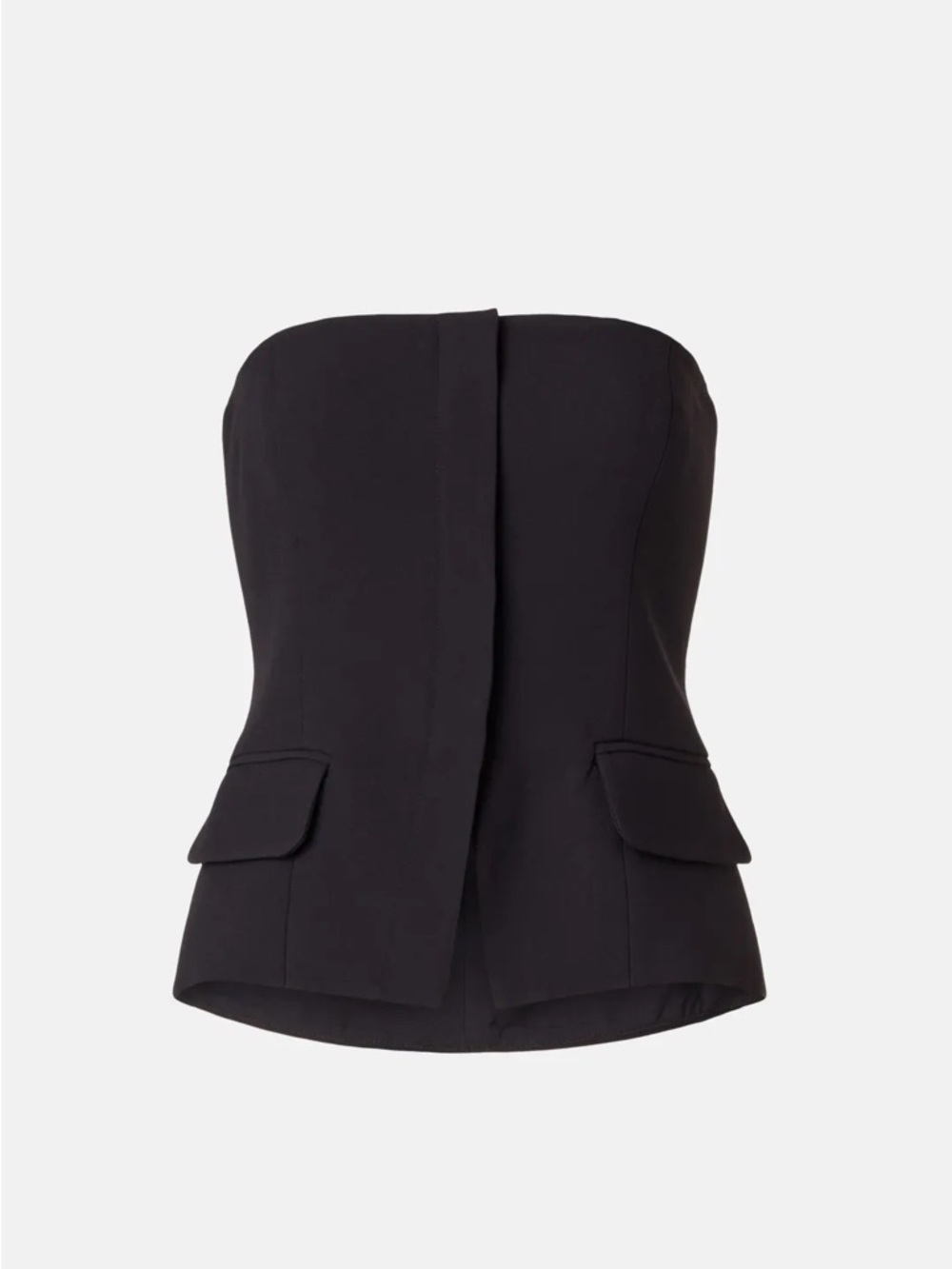 Club Monaco Black Strapless Tailored Bustier Top